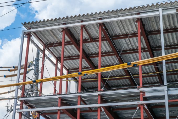 確認申請をした倉庫の新築現場