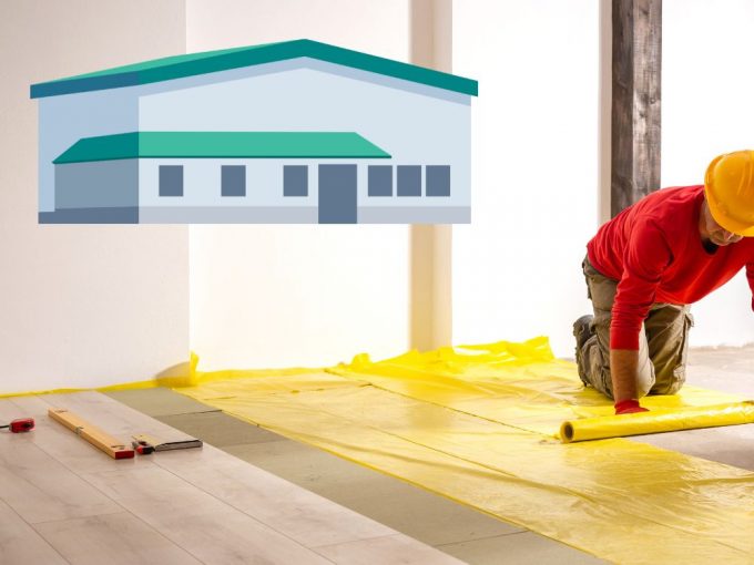 工場床のビニルシートのイメージ図