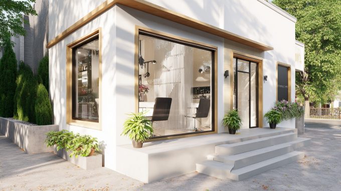 店舗併用住宅の外観